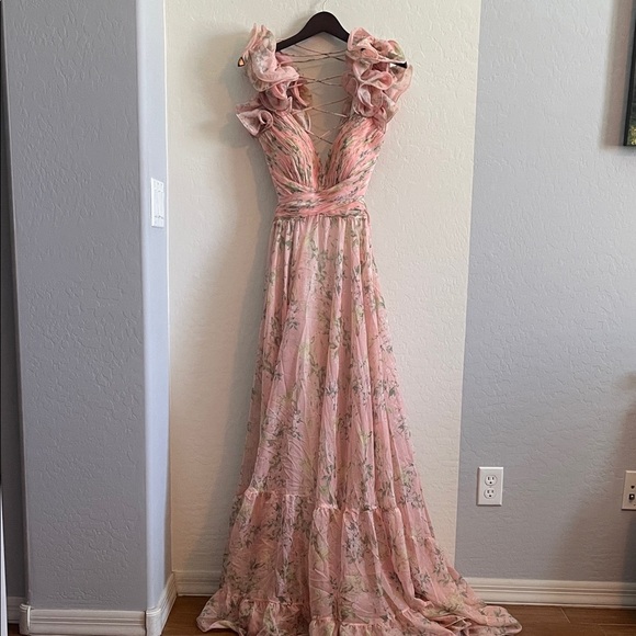 Mac Duggal Indy A-Line Chiffon Gown- 10 - Picture 6 of 10